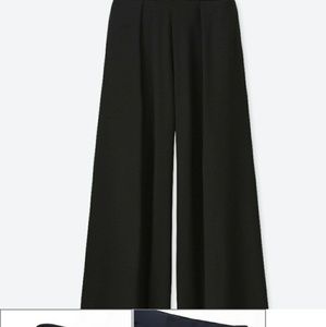 Uniqlo black cotton culottes pants